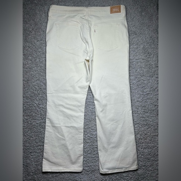 Vintage Levi's Jeans Womens 16 Boot Cut 515 White Mid Rise Stretch Denim Concert - Picture 4 of 4